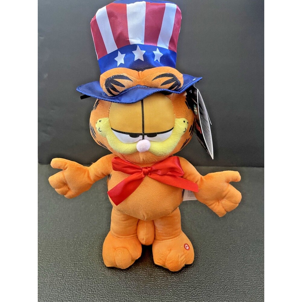 Nickelodeon Animated Plush 15" Patriotic July 4th Garfield Moves & Plays Music